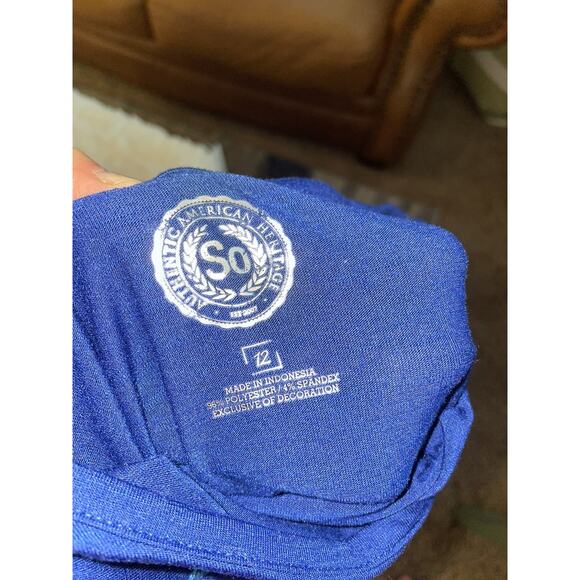 So girls sz. 12 blue heart design sparkle bottom tee. Cute, great stretch - Picture 2 of 11